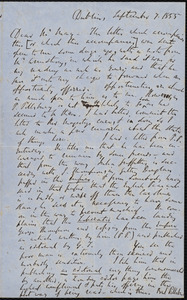 Letter from Richard Davis Webb, Dublin, to Samuel May, September 7, 1855