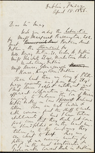 Letter from Richard Davis Webb, Dublin, to Samuel May, April 18, 1856