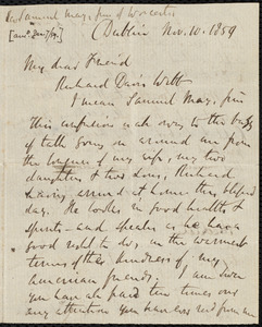 Letter from Richard Davis Webb, Dublin, to Samuel May, Nov. 10, 1859