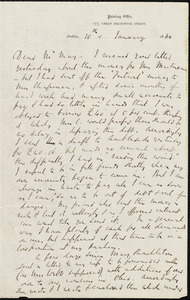 Letter from Richard Davis Webb, Dublin, to Samuel May, 10th of January, 1860