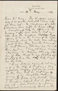 Letter from Richard Davis Webb, Dublin, to Samuel May, 29th of May 1860