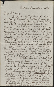 Letter from Richard Davis Webb, Dublin, to Samuel May, December 6, 1860