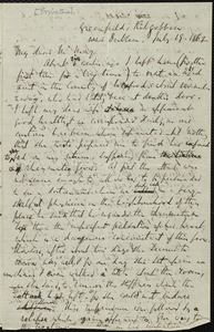 Letter from Richard Davis Webb, Greenfield, Kilgobbin, near Dublin, to Samuel May, July 19, 1862