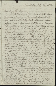 Letter from Richard Davis Webb, Greenfield, [Ireland], to Samuel May, Oct. 30, 1862