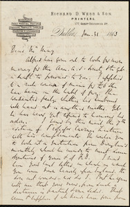 Letter from Richard Davis Webb, Dublin, to Samuel May, Jan. 31, 1863