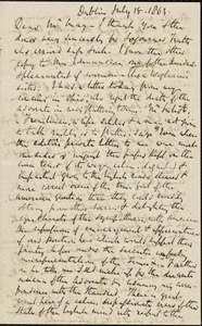 Letter from Richard Davis Webb, Dublin, to Samuel May, July 18, 1863
