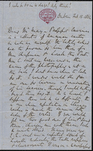 Letter from Richard Davis Webb, Dublin, to Samuel May, Feb. 15, 1864