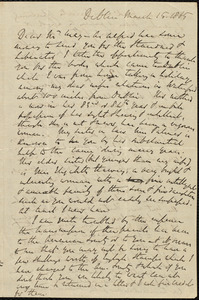 Letter from Richard Davis Webb, Dublin, to Samuel May, March 15, 1865
