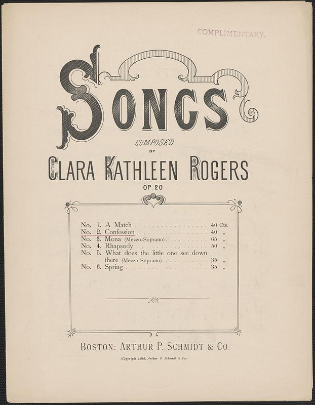 Songs composed by Clara Kathleen Rogers