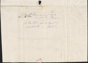 Joseph Spaulding to the Land Agent, 22 September 1832