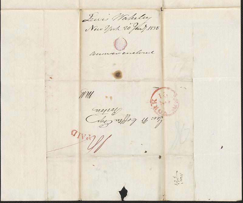 Lewis Wakeley to George Coffin, 20 January 1835 - Digital Commonwealth