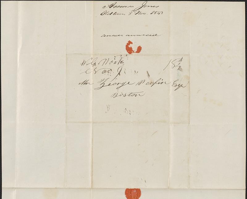 Amasa Jones to George Coffin, 8 November 1843