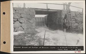 Beaver Brook at outlet of Beaver Lake, Ware, Mass., 9:30 AM, Mar. 13, 1936