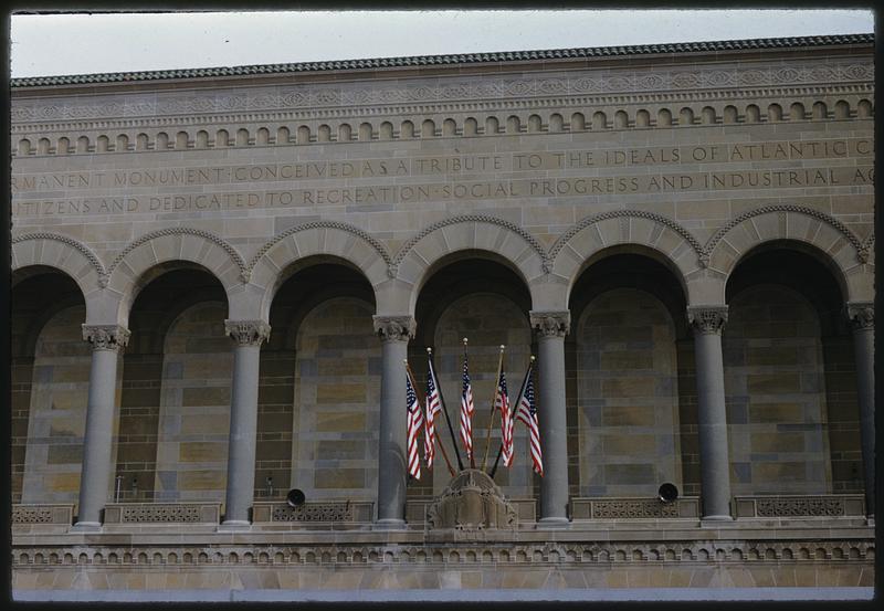 American flags at Boardwalk Hall, Atlantic City, New Jersey