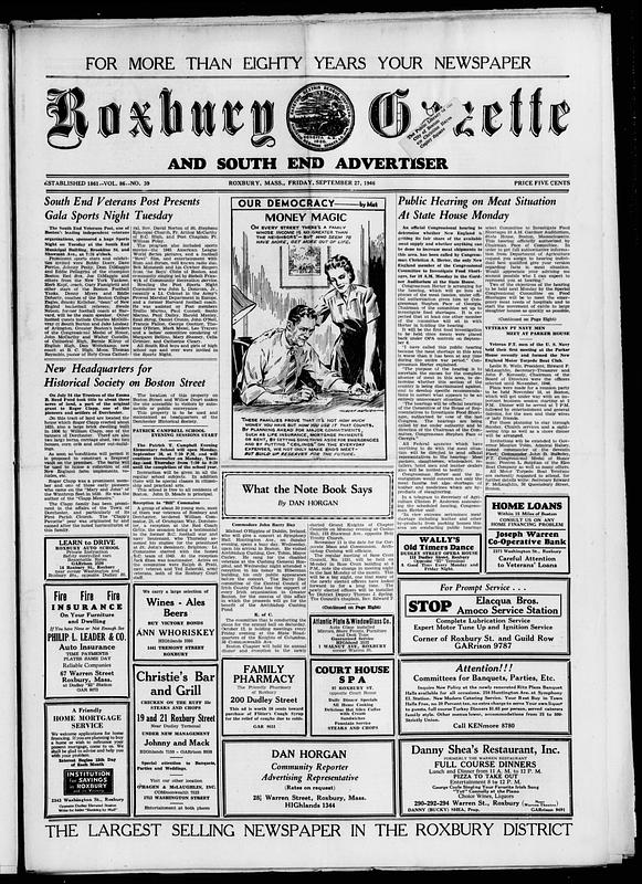 Roxbury Gazette And South End Advertiser, September 27, 1946 - Digital ...