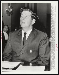 Ernest Parker, 35, a wealthy Mississippi cattleman, identified as a member of the Ku Klux Klan, is shown as he appeared before the House Un-American Activities Committee 2/3. During his appearance, Parker repeatedly invoked the 5th amendment as the Committee tried to link him with the 1964 slaying of two Negro youths.