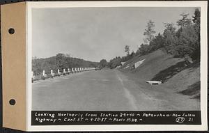 Contract No. 57, Portion of Petersham-New Salem Highway, New Salem, Franklin County, looking northerly from Sta. 29+40, New Salem, Mass., Sep. 30, 1937