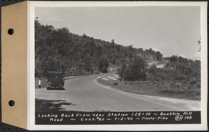 Contract No. 82, Constructing Quabbin Hill Road, Ware, looking back from Sta. 128+50, Ware, Mass., Jul. 2, 1940