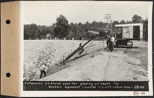 Contract No. 20, Coldbrook-Swift Tunnel, Barre, Hardwick, Greenwich, extension on shovel used for grading at Shaft 12, Quabbin Aqueduct, Hardwick, Mass., Jun. 7, 1935