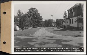 Contract No. 71, WPA Sewer Construction, Holden, Bascom Parkway from intersection with Highland Street, Holden Sewer, Holden, Mass., Aug. 21, 1940