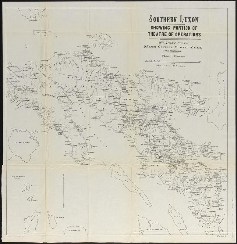Southern Luzon, showing portion of theatre of operations