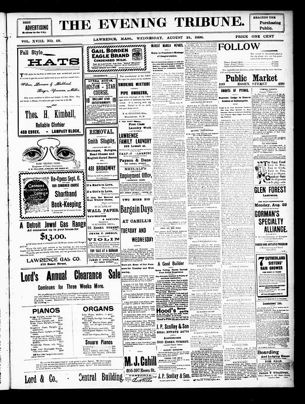 The Evening Tribune. August 24, 1898 - Digital Commonwealth