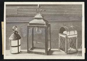 Metal lantern frames of tin, copper and brass.