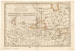 Partie occidentale du Canada contenant les cinq grands lacs avec les pays circonvoisins d'après les nouvelles observations