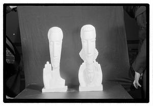 Modern art c/o Collier Copies of oils & watercolor & 2 statues