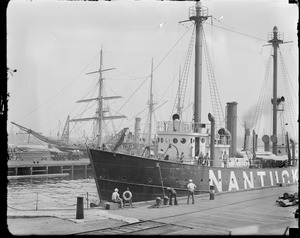 Fore: New lightship Nantucket. Back: Training ship Nantucket