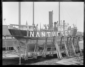 Lightship Nantucket on Marine Railway at Atlantic Works - East Boston