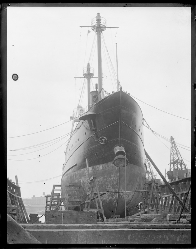 Lightship Nantucket on Marine Railway at Atlantic Works, East Boston ...