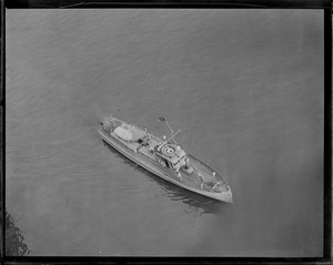 Aerial view of CG-190, chasing rum, Boston Harbor