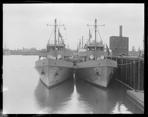 Rum chasers docked at Navy Yard