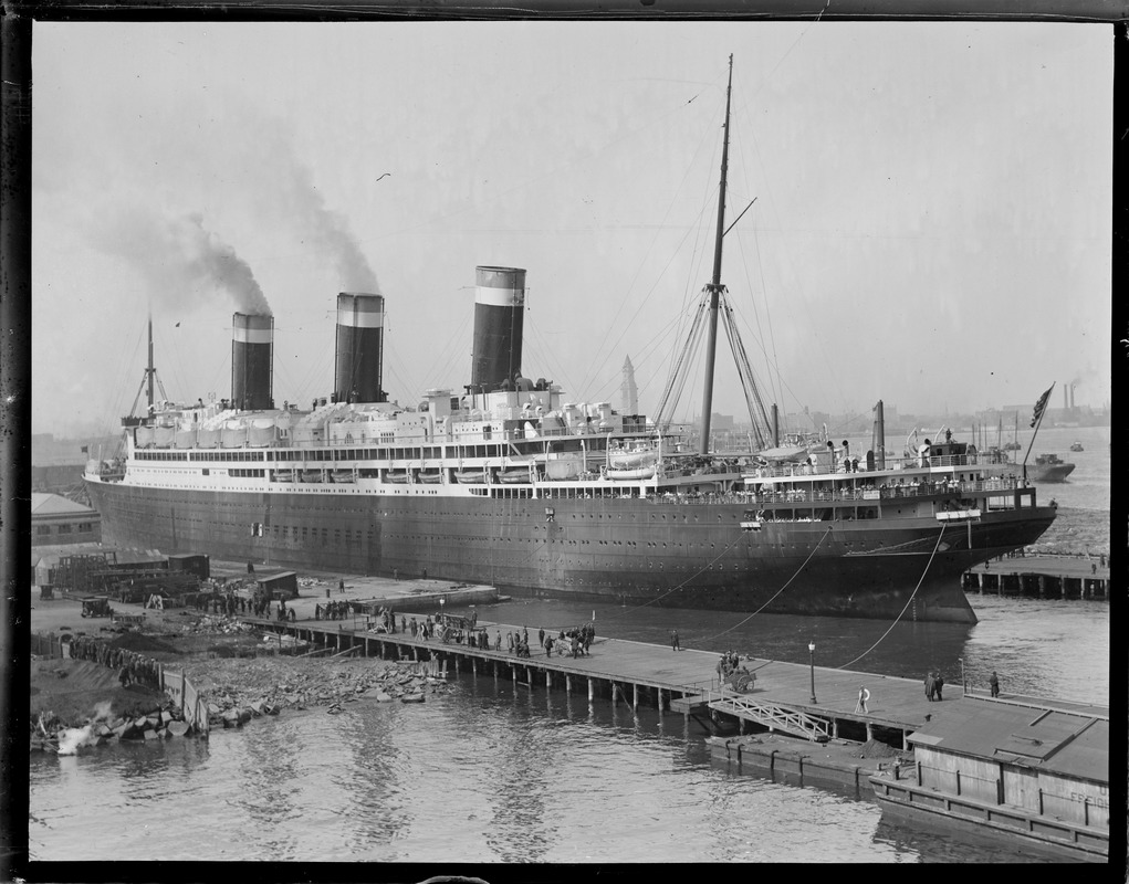 SS Leviathan leaving South Boston dry dock - Digital Commonwealth