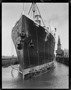 SS Leviathan after entering dry dock