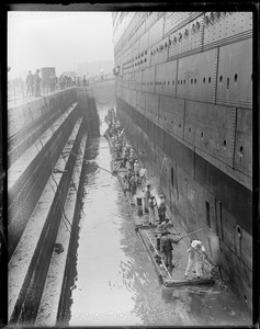 SS Leviathan in South Boston drydock after damaging 4 propellers