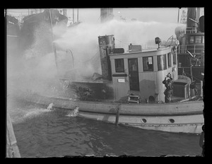 Launch catches fire - Boston Harbor