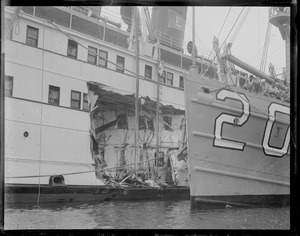 SS Boston rammed by tanker off Newport, R.I.