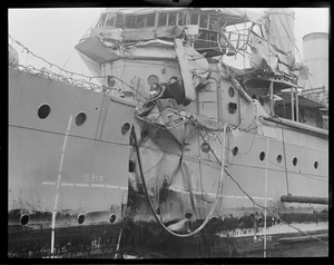 USS McFarland damaged in collision with battleship