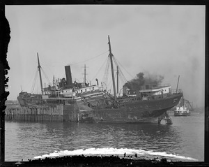 SS Coyote raised after sinking at Chelsea Pier