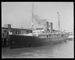 SS Prince George with gash in hull from Coast Guard patrol boat