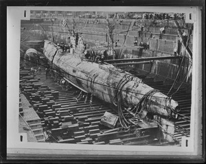 US Sub S-51 in drydock after disaster