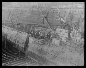 Sub S-51 in Brooklyn Navy Yard drydock