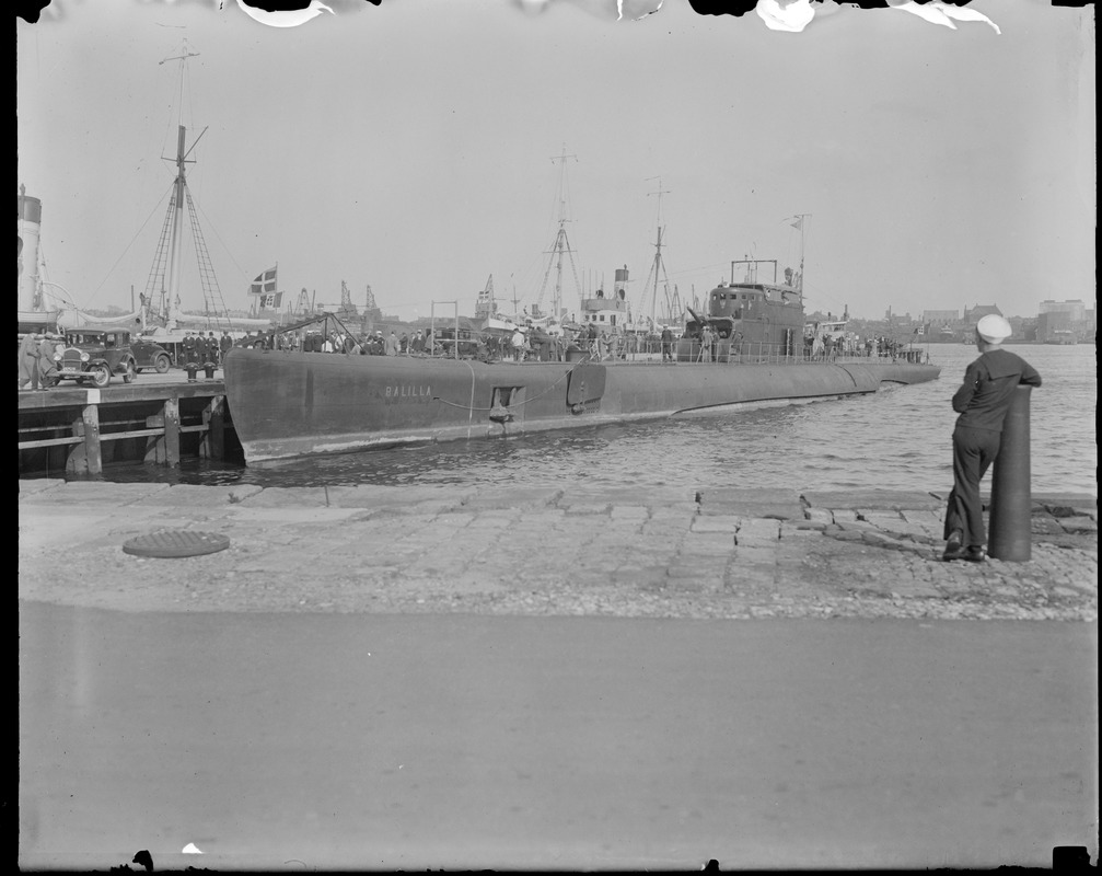 U.S. submarine Balilla being turned over to a foreign Navy