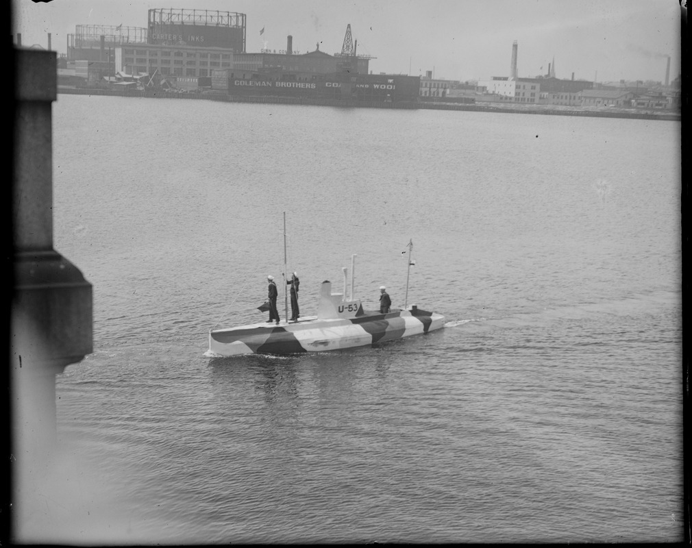 Miniature Sub U-53 on Charles River - Digital Commonwealth