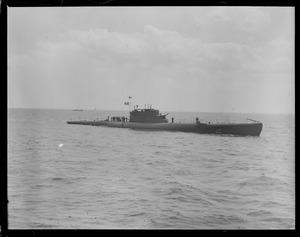 Italian submarine Balilla off Boston lightship on way to Navy Yard