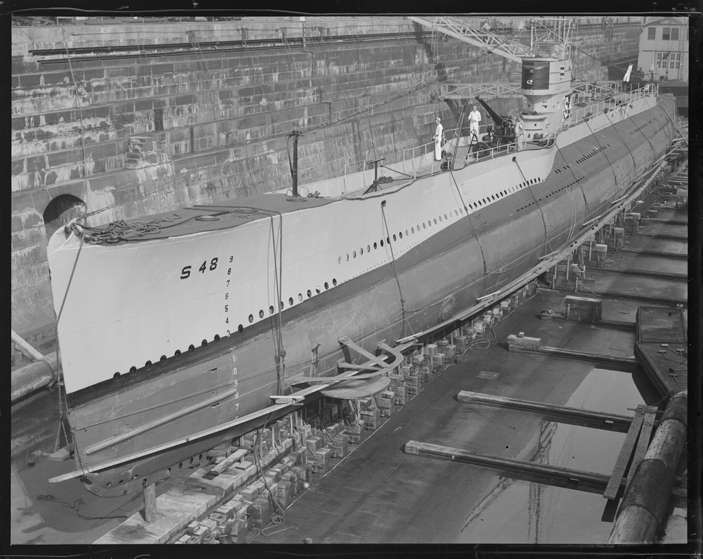 Sub S-48 in dry dock at Navy Yard