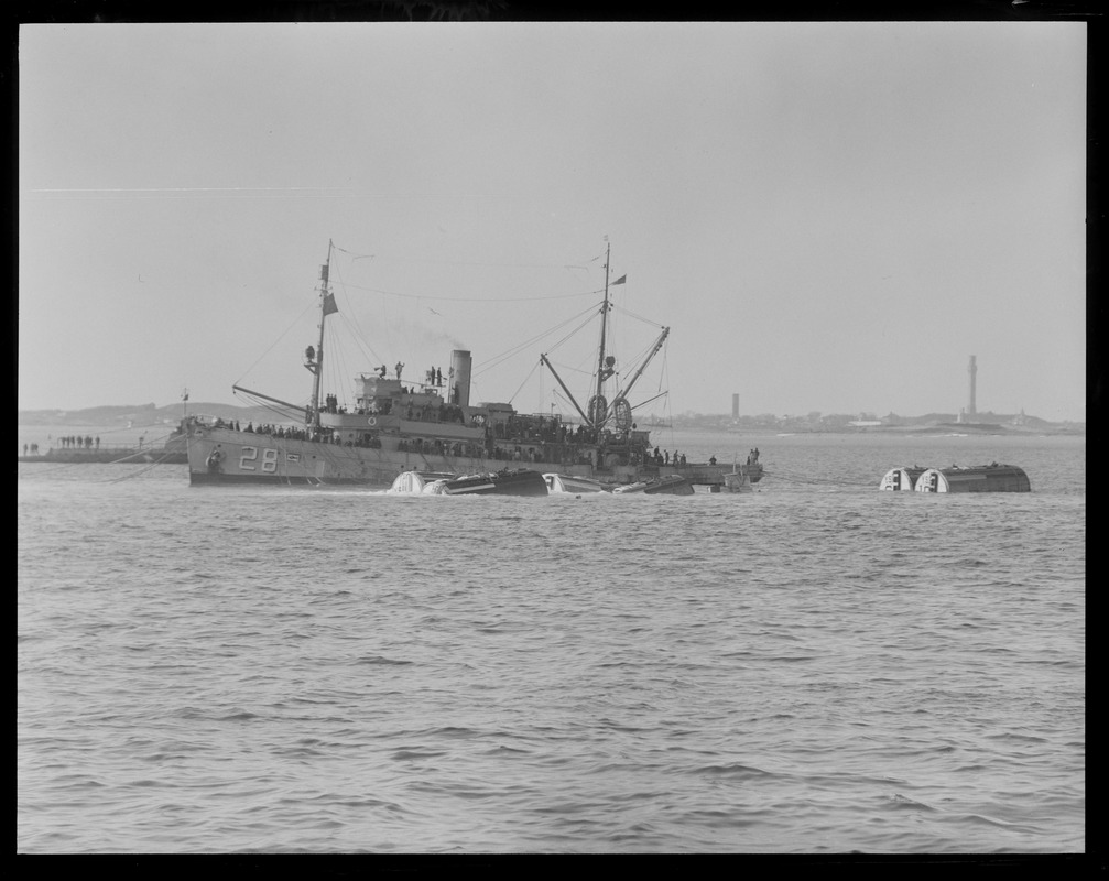 Sub S-4 comes to surface off Provincetown after being on the bottom for 4 months in 102 ft. of water