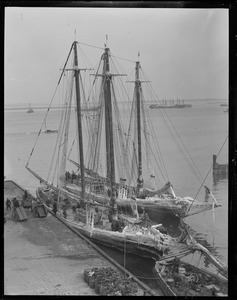 Fishing schooners tied up at fish pier
